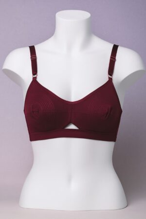 Round Stitch Center Elastic Bra for Women – Soft Wire-Free Cotton Bra