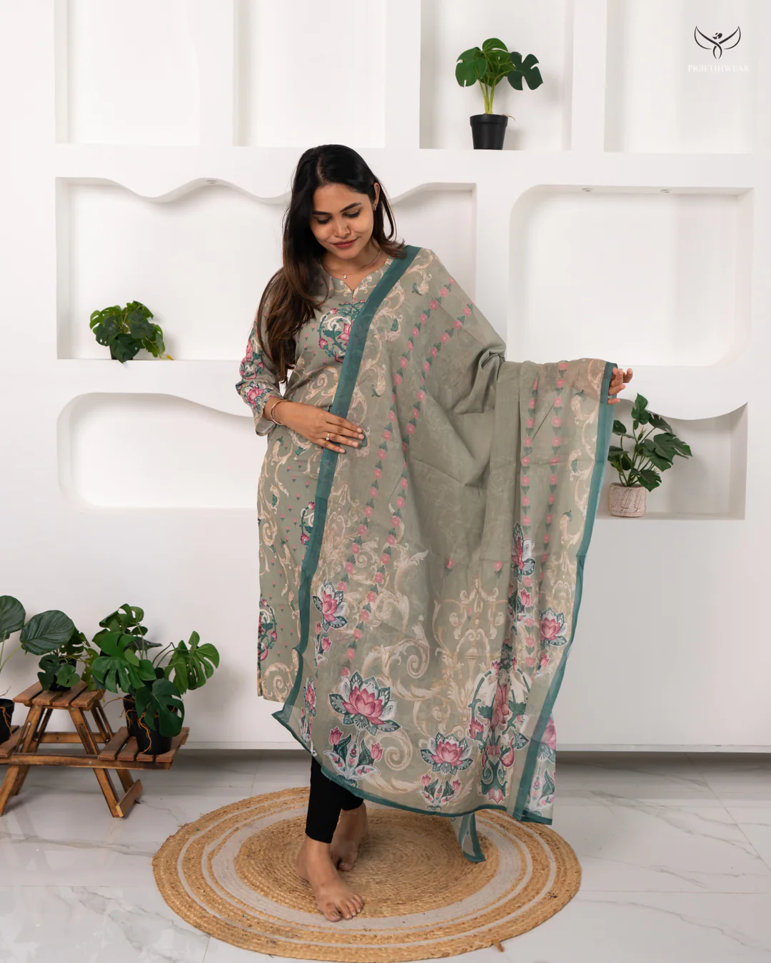 Pastel Green Feeding Top with Shawl and Nursing Access on Both Sides