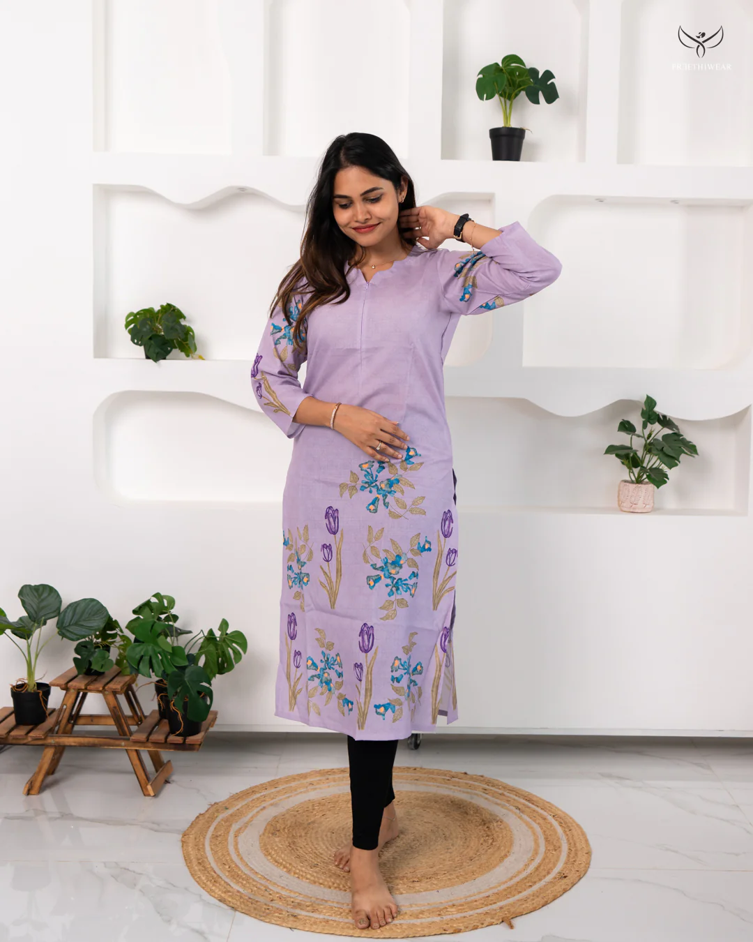 Lavender Feeding Top with Shawl and Nursing Access on Both Sides