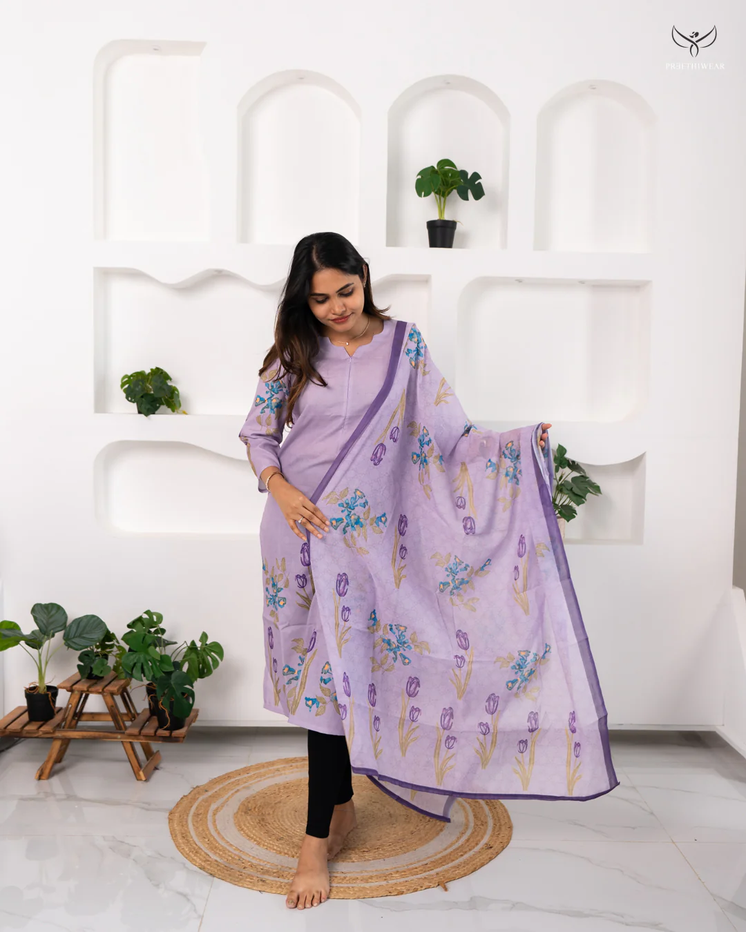 Lavender Feeding Top with Shawl and Nursing Access on Both Sides