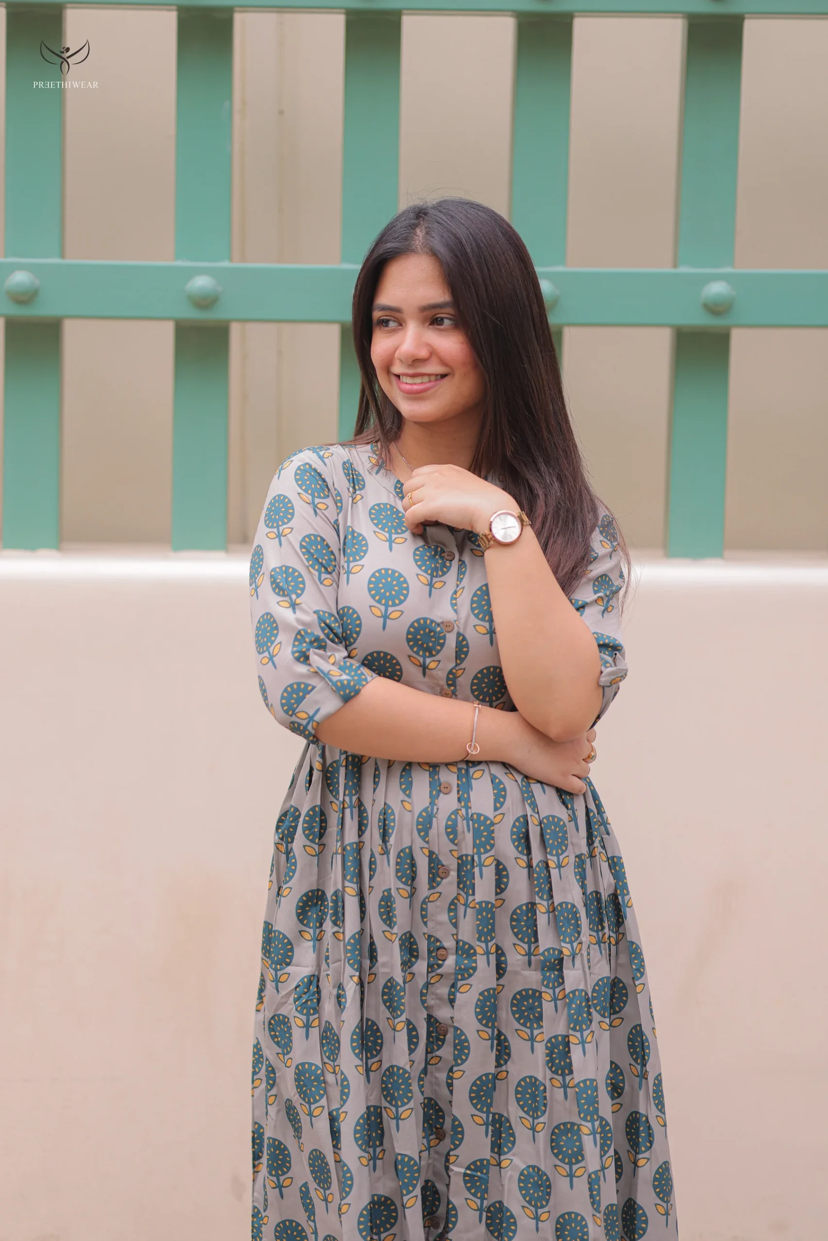 Pastel Green Ruffled Waist Feeding Top with half sleeves