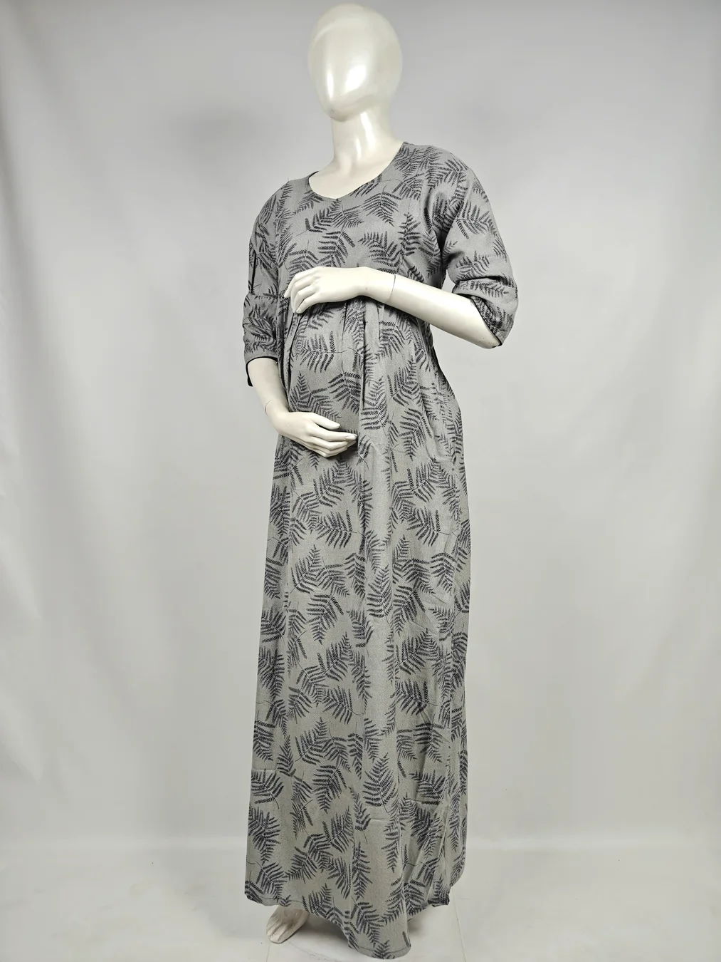 Ash Alpine frill feeding nighty with concealed nursing zips