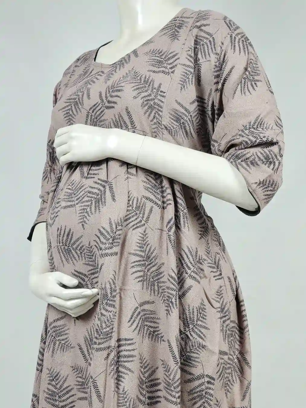 Dusty Rose Alpine frill feeding nighty with concealed nursing zips