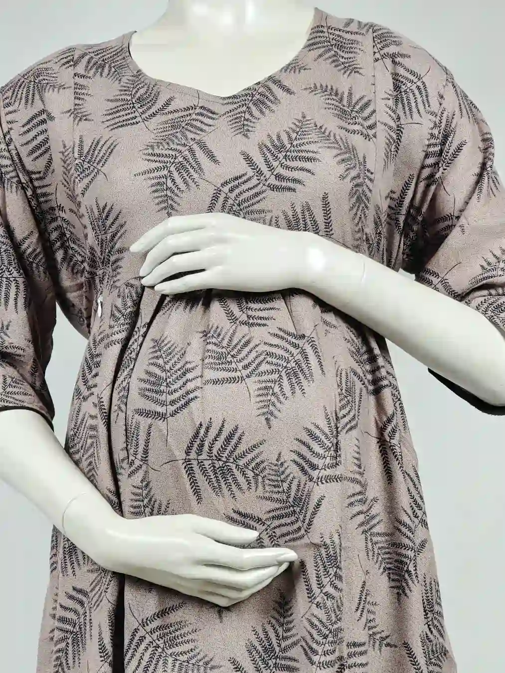 Dusty Rose Alpine frill feeding nighty with concealed nursing zips