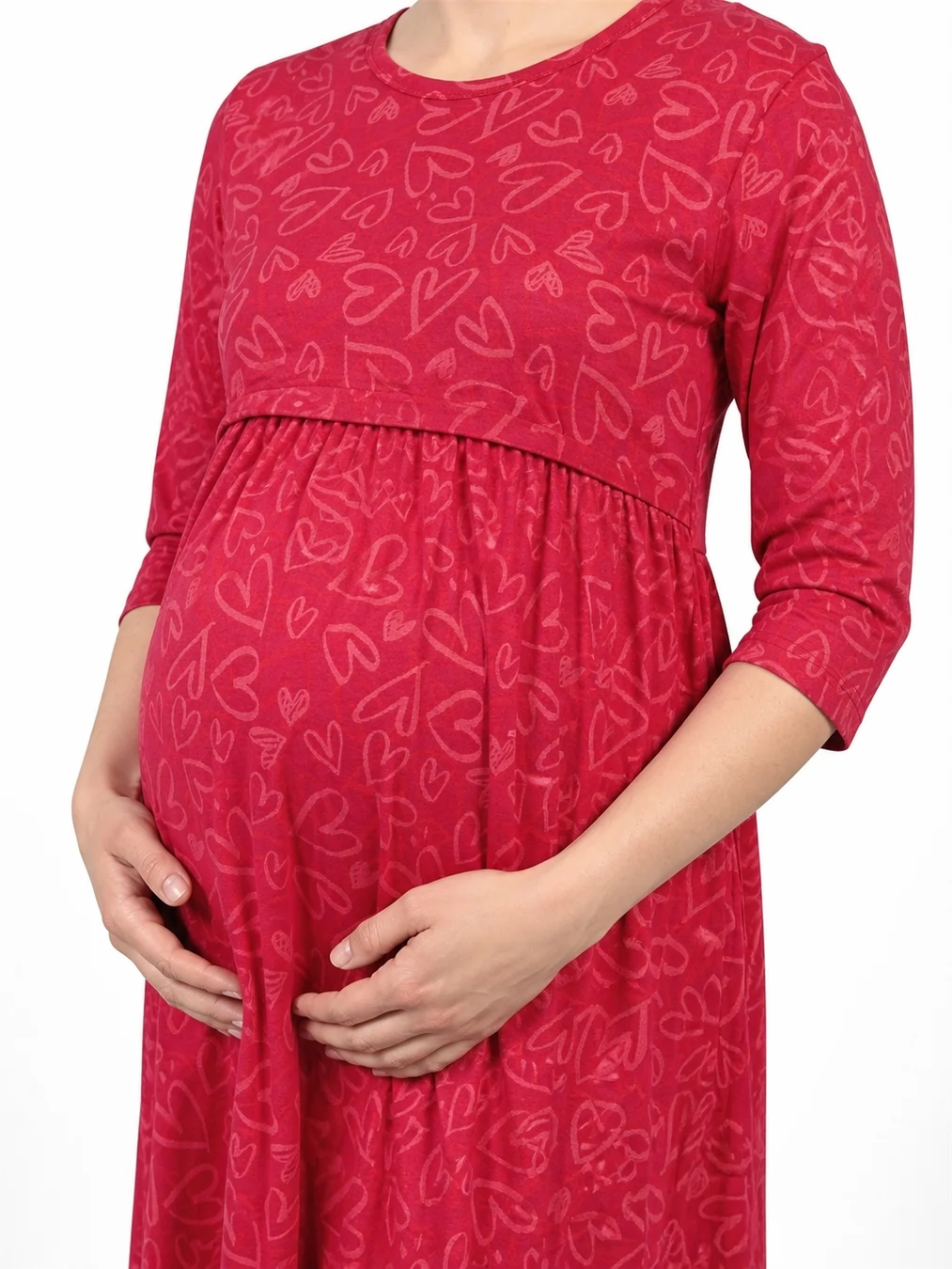 Black pull-up feeding loungewear made from Baniyan fabric