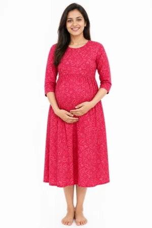 Black pull-up feeding loungewear made from Baniyan fabric