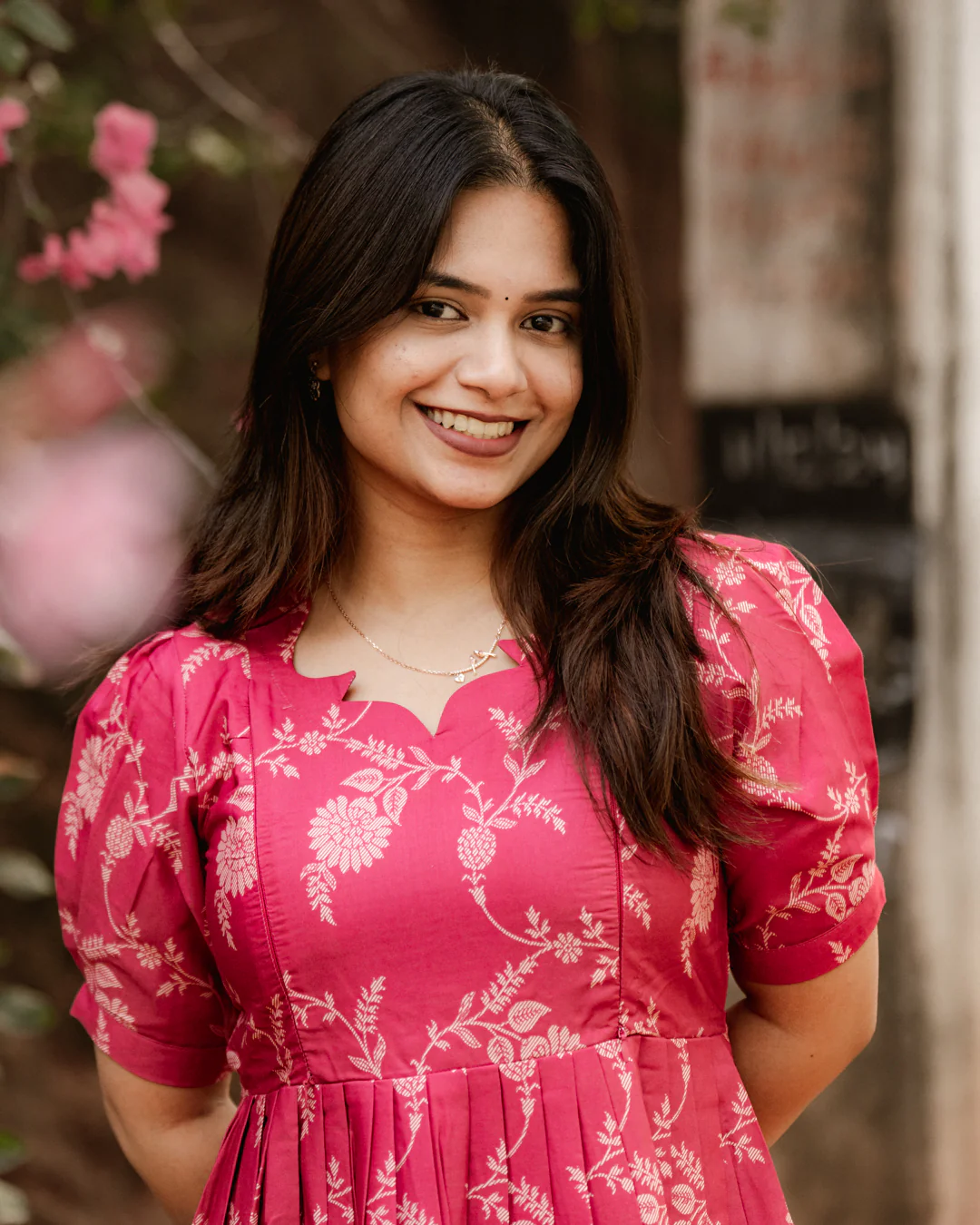 Rani Pink Flared Feeding Top with half sleeves and umbrella-style design