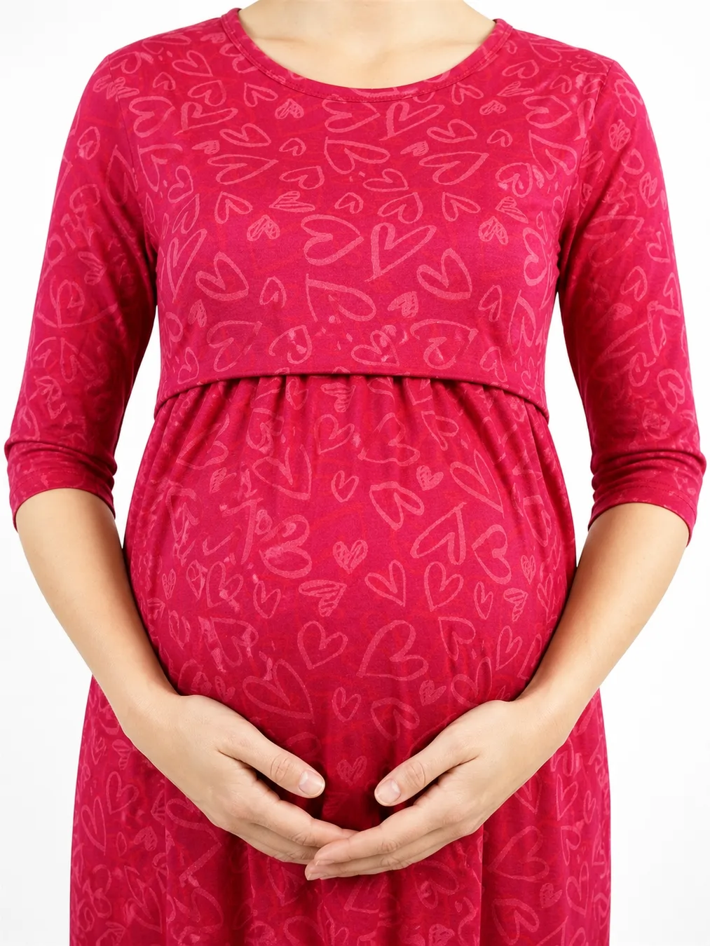 Black pull-up feeding loungewear made from Baniyan fabric