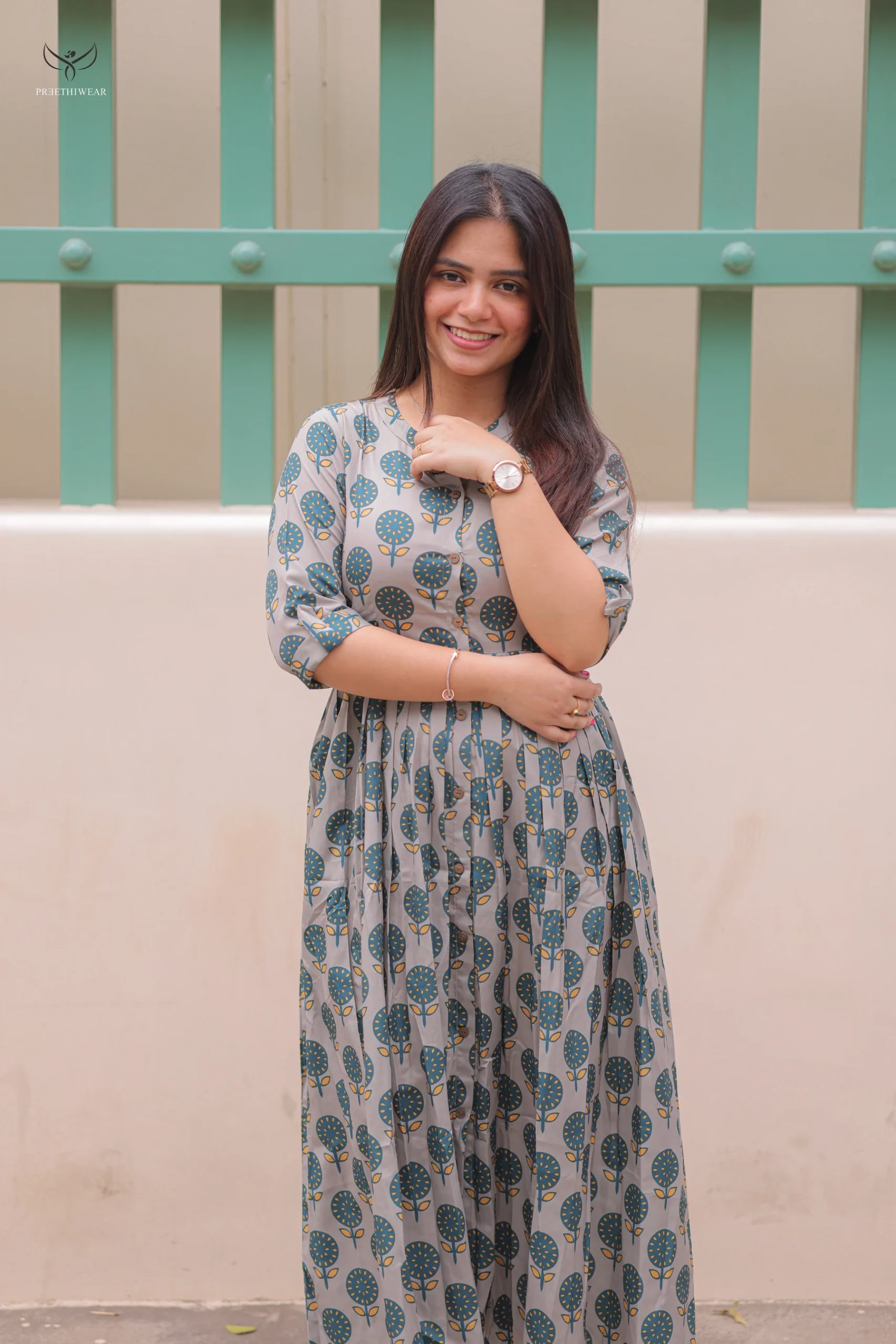 Pastel Green Ruffled Waist Feeding Top with half sleeves