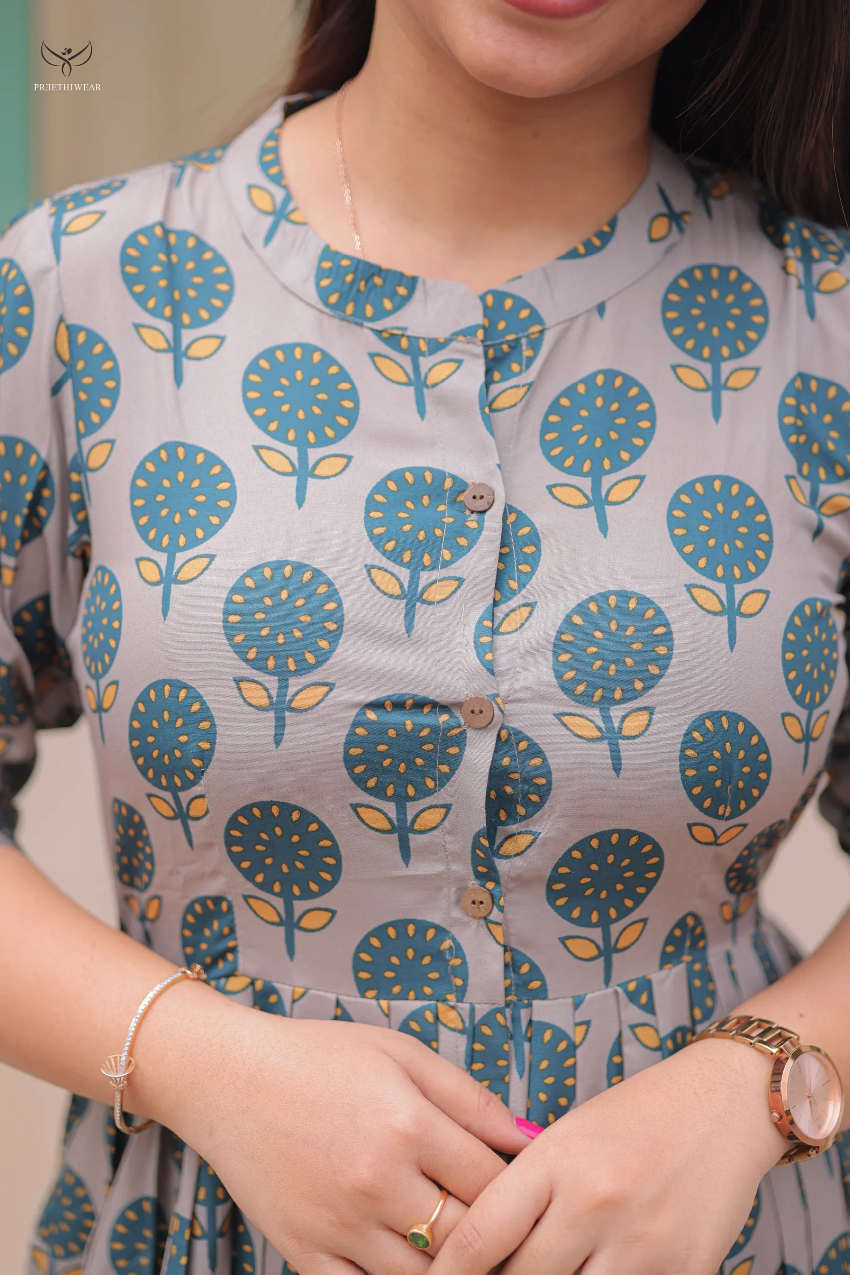 Pastel Green Ruffled Waist Feeding Top with half sleeves