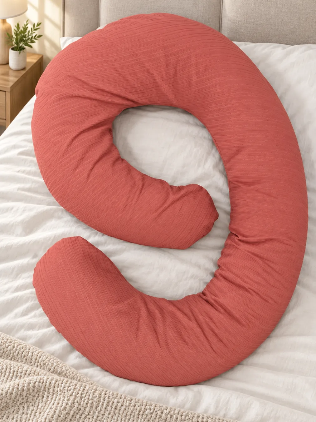 Cotton G shape pregnancy pillow with Racron filling