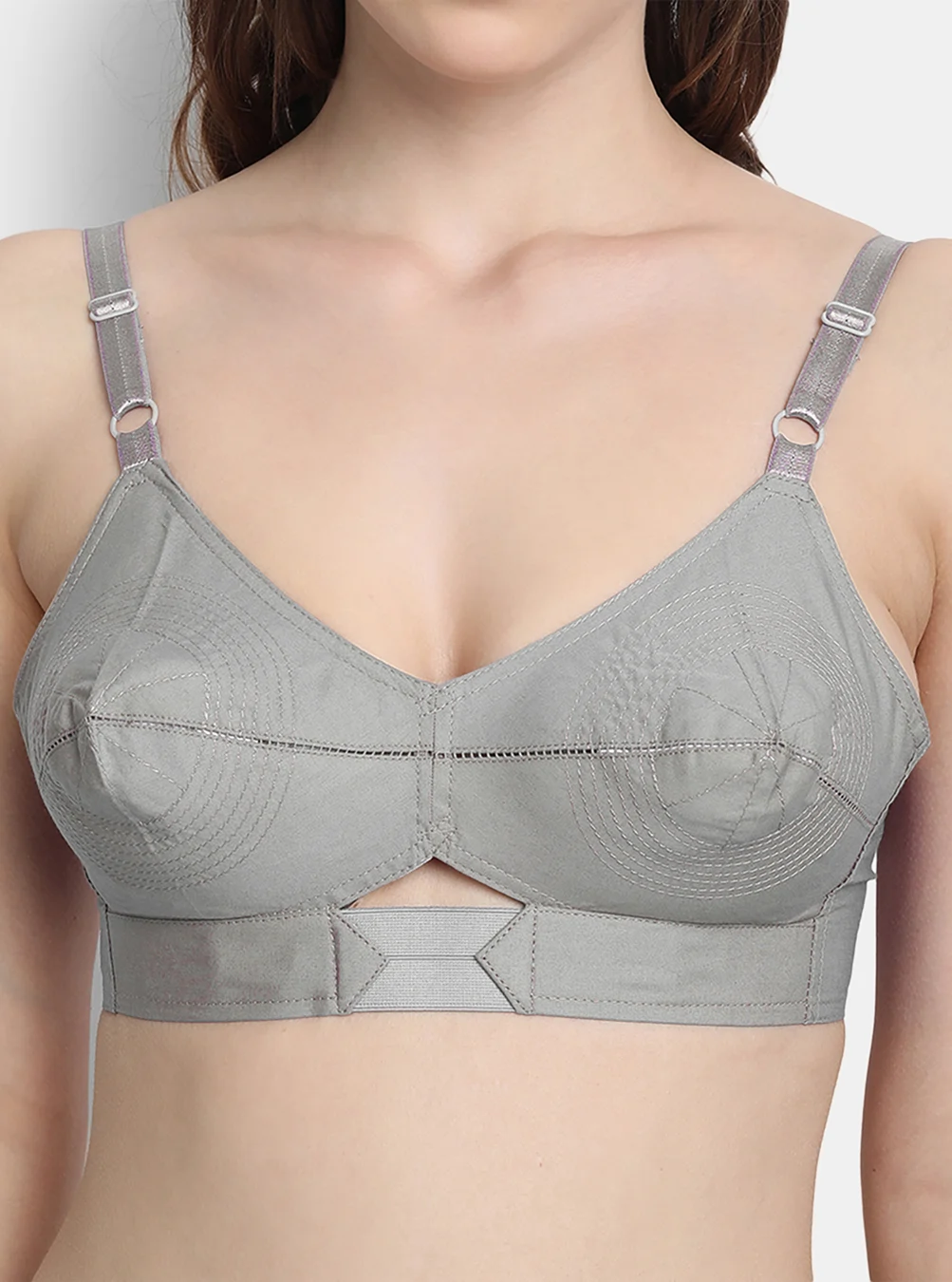 V Star Single layered seamed round stitch bra - Image 21