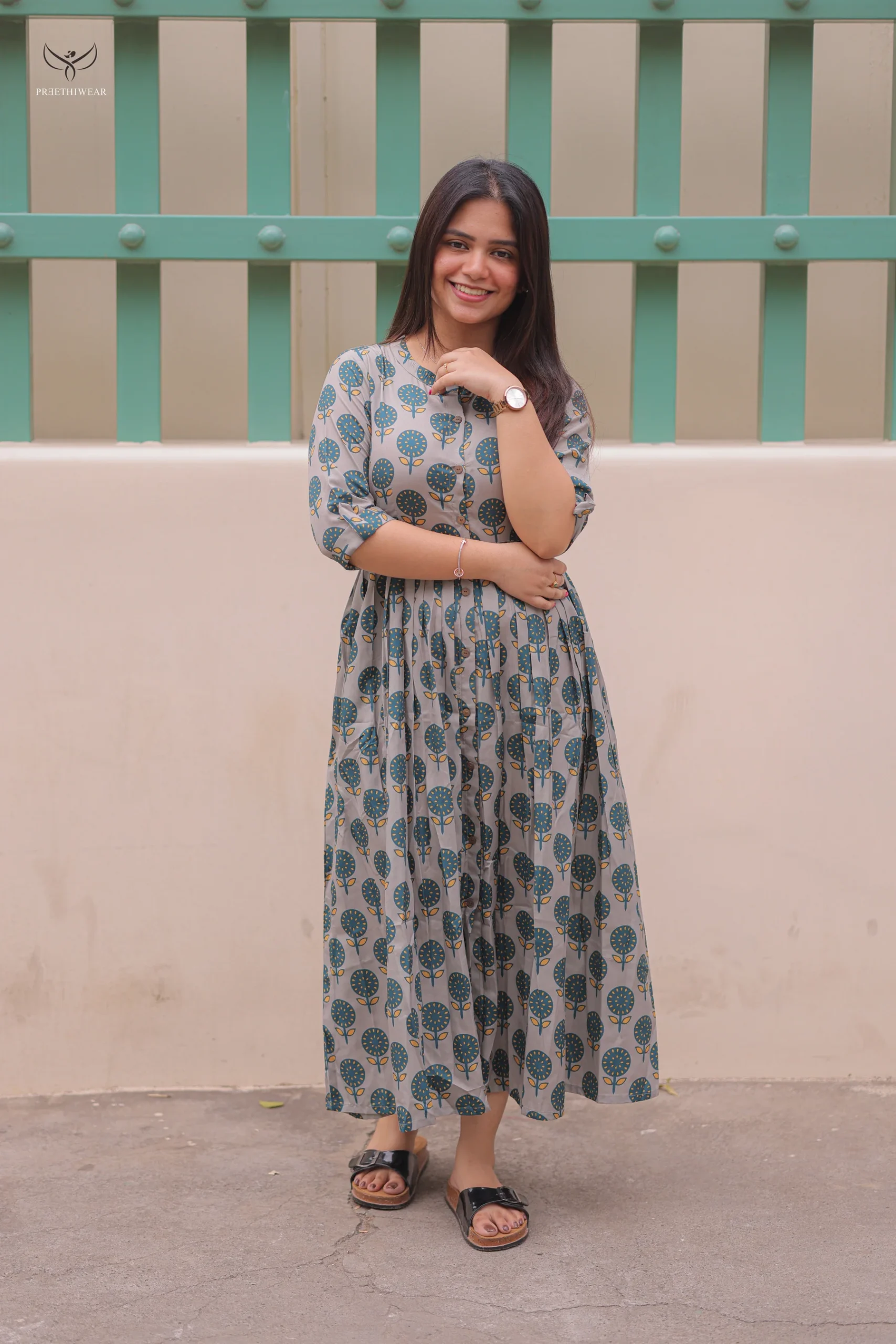 Pastel Green Ruffled Waist Feeding Top with half sleeves