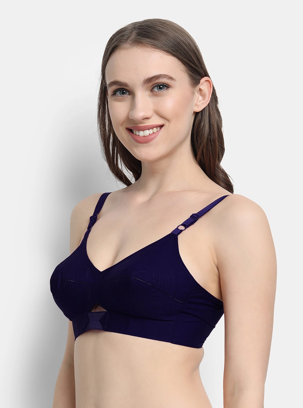 V Star Single layered seamed round stitch bra - Image 15