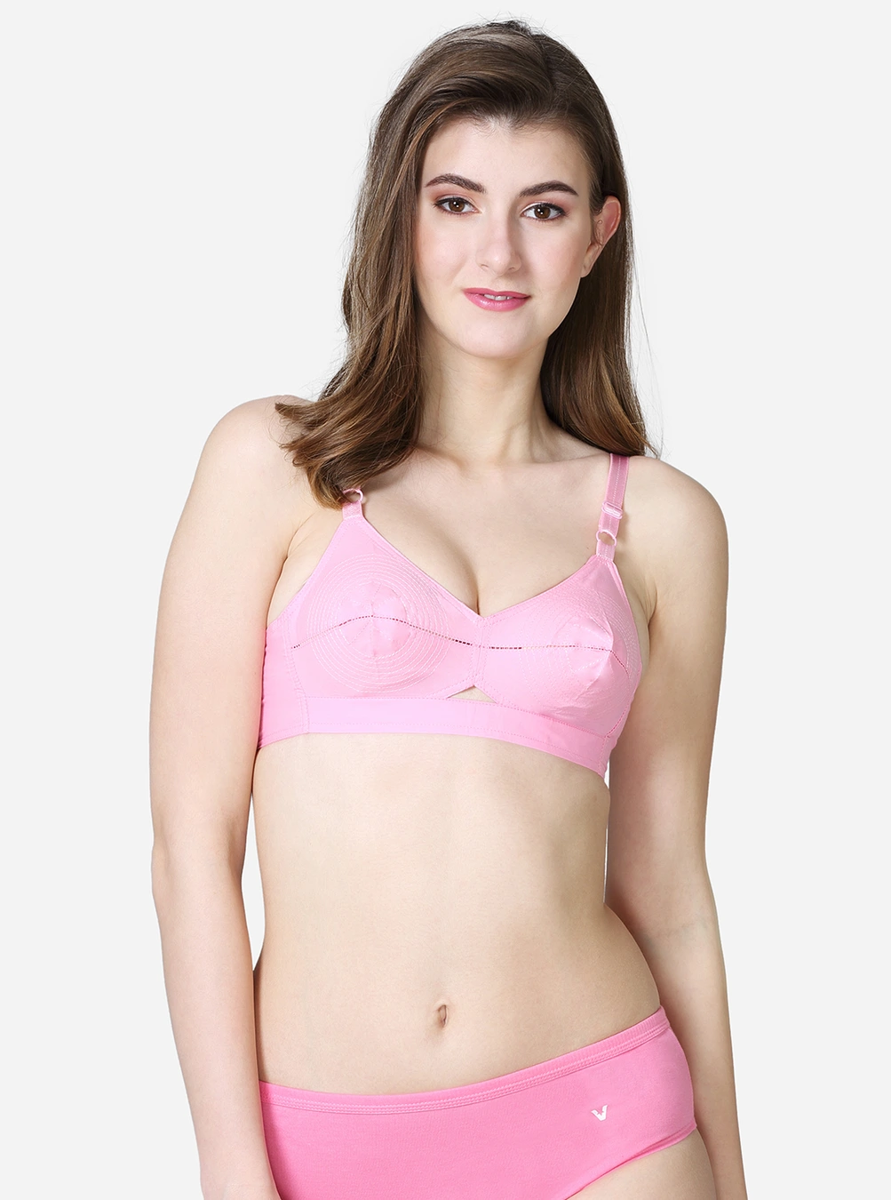 V Star Single layered seamed round stitch bra