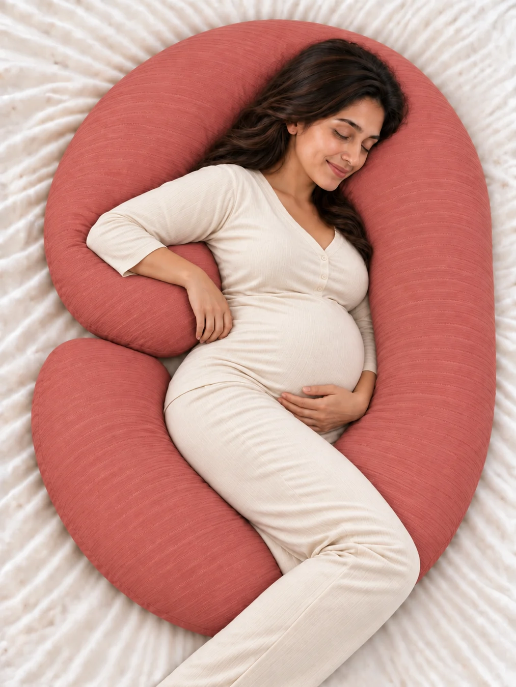 Cotton G shape pregnancy pillow with Racron filling